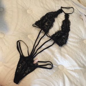 NWT Victoria's Secret Black Strappy Lingerie S